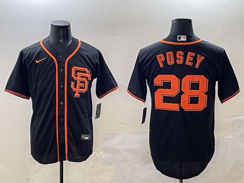 Men San Francisco Giants #28 Posey Black Game 2025 Nike MLB Jersey style 1->san francisco giants->MLB Jersey
